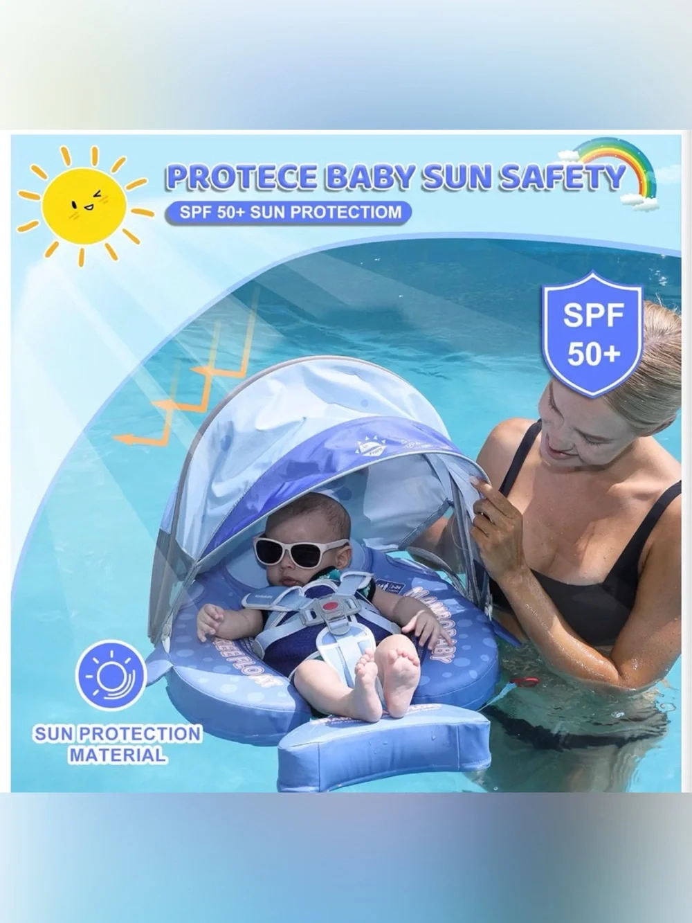 NWT - Mambobaby Float Ultra Infant Float Toddler Float Baby Float Blue Shark